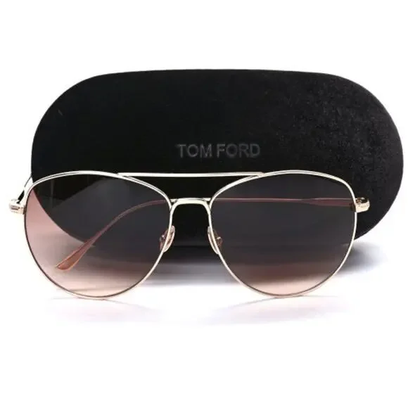 TF13. Tom Ford Titanium Milla Aviator Sunglasses TF784 Gold - Picture 8 of 8